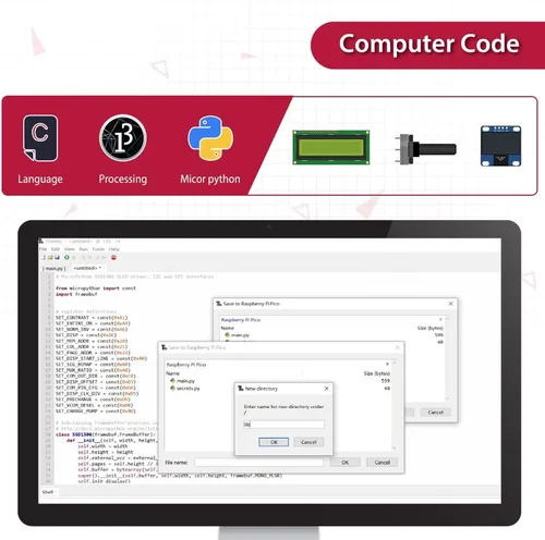 Vista 7 de GeeekPi Kit definitivo para Raspberry Pi Pico W con encabezados, tutoriales detallados, ejemplos de proyectos, varios elementos para programación