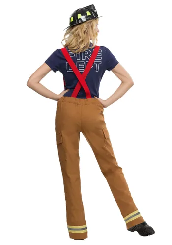 Vista 2 de Disfraz para mujer Capitán Fuego Multicolor