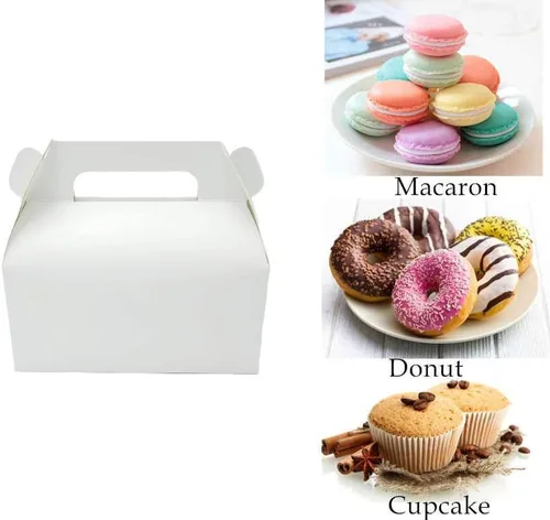 Vista 2 de NICEWAY - Paquete de 30 cajas de regalo a dos aguas blancas, caja de regalo de papel kraft para dulces, cajas de regalo pequeñas para bodas, fiestas