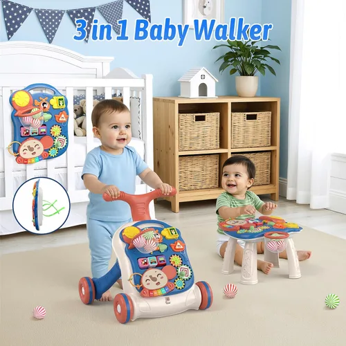 Vista 2 de QDRAGON - Juguetes 3 en 1 para niños pequeños de 12 a 18 meses, color azul Azul oscuro