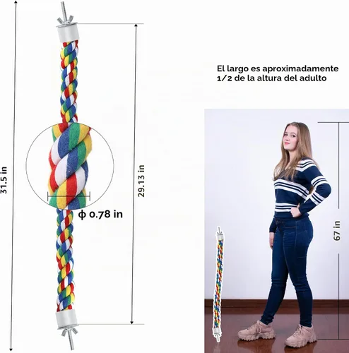 Vista 5 de Mygeromon Accesorios de escalada para jaula de cuerda para pájaros