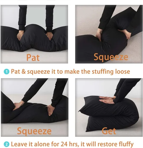 Vista 6 de WhatsBedding Almohada corporal de espuma viscoelástica con funda, almohada de cama larga para adultos Funda de almohada extraíble transpirable