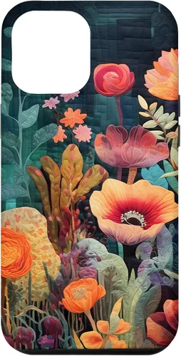 Vista 26 de iPhone 16 Flores coloridas en funda de edredón óptica, flores