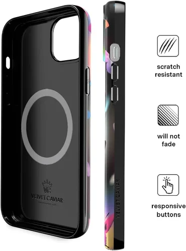 Vista 6 de VELVET CAVIAR Funda Butterfly para iPhone 14, compatible con MagSafe, probada en caídas de 10 pies, mariposas Aurora