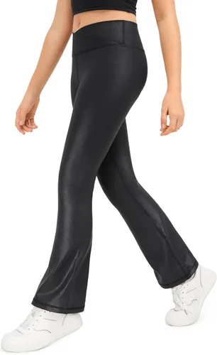 Vista 3 de CRZ YOGA Butterluxe - Leggings acampanados cruzados para niñas, cintura alta en V, acampanados, corte de bota, pantalones de yoga activos