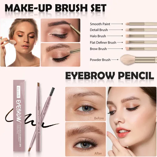 Vista 3 de Kit de maquillaje para mujeres y adolescentes, juego de belleza 10-rosado