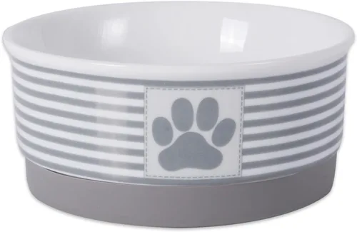 Vista 19 de Bone Dry Ceramic Stripe Paw - Cuencos para mascotas, aptos para lavavajillas, pequeños, 4.25 x 2, negro, 2