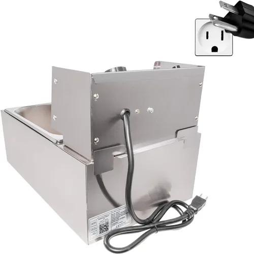Vista 5 de ALDKitchen Freidora eléctrica de 6 litros, 1.75 kW, acero inoxidable, control manual de temperatura de 60 a 392.0 °F, protección contra