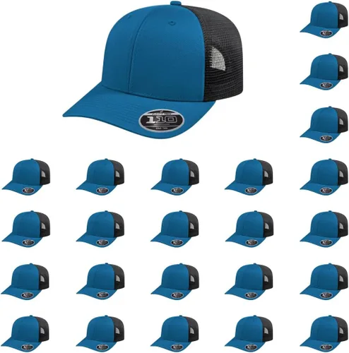 Vista 133 de Cap America i8502 Flexfit 110 Premium - Gorra de camionero de perfil medio con 6 paneles de malla trasera con protección UV y cierre ajustable