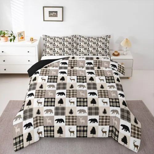 Vista 36 de Erosebridal Juego de edredón con temática de pesca, juego de ropa de cama rústica de granja tamaño individual para niños, adolescentes y adultos