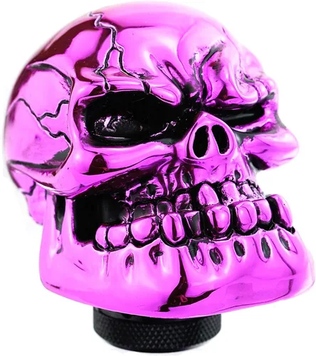 Vista 9 de Lunsom - Pomo de palanca de cambios en forma de calavera, de resina, para la mayoría de los vehículos manuales y automáticos (negro)