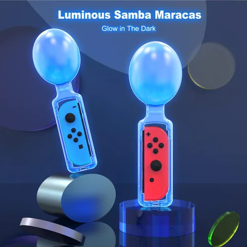 Vista 2 de Empuñaduras para controlador de interruptor, empuñaduras de control de mano de juego Samba Maracas compatibles con Samba de Amigo Party Central
