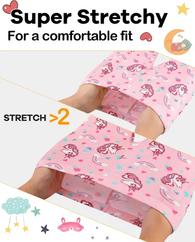 Vista 3 de KOBERO Pijamas de Navidad para niños y niñas de 18 meses-12 años, ropa de dormir 100% algodón