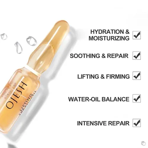 Vista 3 de OJESH Suero reparador calmante antiarrugas para la cara, ácido hialurónico 0.9 cuidado intensivo Plus con antienvejecimiento, hidratante para piel