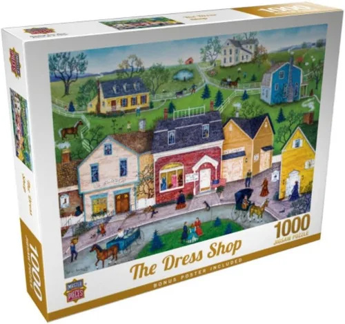 Vista 4 de Masterpieces Rompecabezas de 300 piezas para adultos y familias – The Dress Shop – 19.25 x 26.63 pulgadas