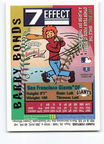 Vista 2 de 1996 Bazooka #118 Barry Bonds