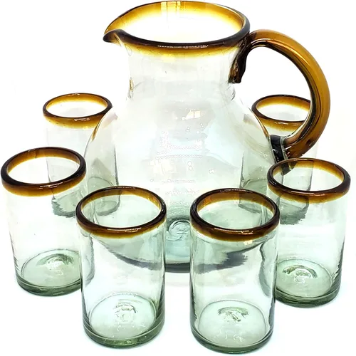 Vista 6 de Amber Rim - Vasos de Martini de 10 onzas (juego de 6), vidrio reciclado, sin plomo, sin toxinas (Martini)