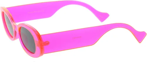Vista 3 de zeroUV D263 - Gafas de sol ovaladas de neón retro redondeadas