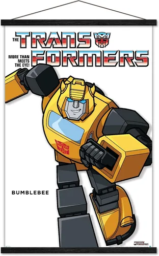 Vista 7 de Trends International Hasbro Transformers - Póster de pared de la serie Bumblebee Feature con marco magnético