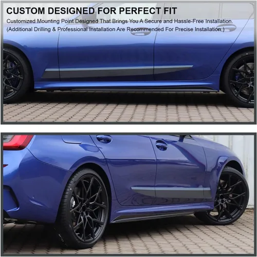 Vista 3 de Spec-D Tuning Kit de 2 faldas laterales compatibles con BMW G20 3 Series M Performance M340i 2019-2023