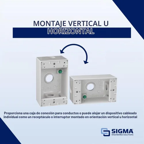Vista 5 de SIGMA ENGINEERED SOLUTIONS 14250WH Caja de Salida Eléctrica de Metal, Resistente a la Intemperie, Protector de Enchufe y Receptáculo de Montaje