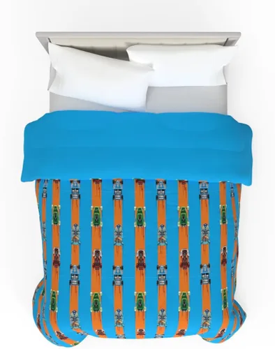 Vista 2 de Franco Ropa de cama para niños, edredón reversible de microfibra súper suave, tamaño individual/matrimonial, Hot Wheels