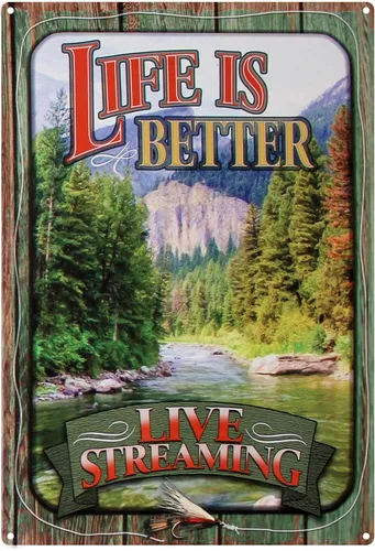 Vista 18 de River's Edge Carteles de metal resistentes a la intemperie, en relieve