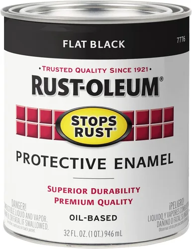 Vista 8 de Rust-Oleum 7776502-2PK - Pintura antióxido para aplicación con brocha, cuarto de galón, negro plano (paquete de 2)