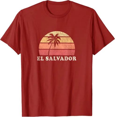 Vista 62 de El Salvador Vintage 70s Retro Throwback Design Camiseta, Azul