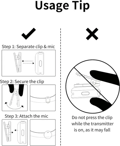 Vista 7 de Micrófono de solapa inalámbrico para iPhone, teléfono Android, PC, rango de 100 pies, estuche de carga de batería de 50 horas, micrófonos con clip