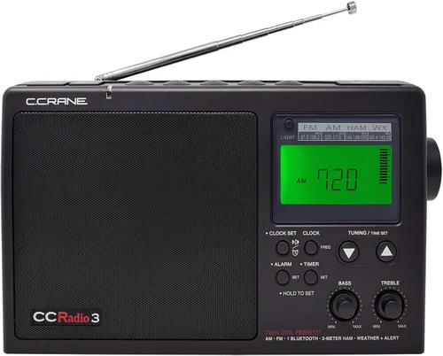 Vista 4 de C. Crane ccradio 3 de largo alcance AM, FM, NOAA Radio meteorológica con alerta plus y banda de 2 metros para aficionados Banda portátil digital