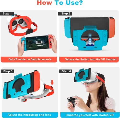 Vista 6 de MVPTGRS Upgraded VR Headset for Original Nintendo Switch & Switch OLED Model, Virtual Reality Glasses with Adjustable HD Lenses and Comfortable Head