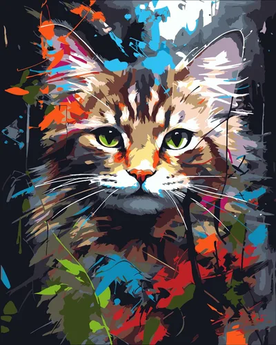 Vista 11 de FILASLFT Pintura por Números Gato Negro, Pintura por Números para Adultos y Principiantes en Lienzo, Kits de Pintura al Óleo de Paisaje de Jardín
