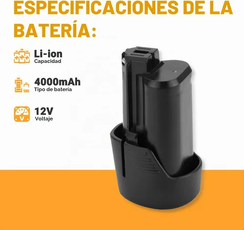 Vista 3 de Shentec Paquete de 2 baterías de 4000 mAh 12 V compatibles con Dremel 8240