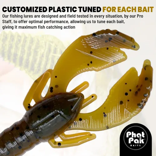 Vista 6 de Phat Pak Baits - Beasty Bug Jr Ned Rig Craw Finesse Bass Señuelo de pesca de plástico suave 20ct 2.8" Bicho Bama