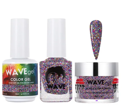 Vista 201 de WAVEGEL - Juego de gel de remojo, laca de uñas y polvo acrílico a juego - Colección Simplicity - #P109 Blizzard