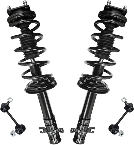 Vista 57 de Detroit Axle - Kit de 4 piezas RWD Puntales Delanteros Barras Estabilizadoras para Ford F-150 2021 2022 2023 2024, 2 Puntales con Resorte Helicoidal