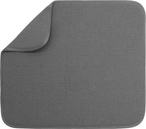 Vista 36 de S&T INC. Tapete de microfibra para secado de platos, reversible y absorbente para cocina, de 16 x 18 pulgadas, color negro