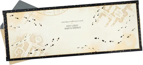 Vista 2 de Tarjeta de cumpleaños Hallmark con motivo de Harry Potter (Mapa del Merodeador)