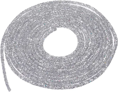 Vista 46 de MECCANIXITY Cuerda de lentejuelas con purpurina de 2.5 yardas, 6mm, 0.24 pulgadas, cuerda de tubo de lentejuelas con diamantes de imitación