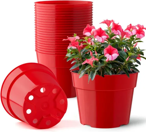 Vista 8 de Macetas de plástico negro RooTrimmer de 4/6/8 pulgadas, paquete de 15, plástico engrosado con agujeros de drenaje, para interior/exterior
