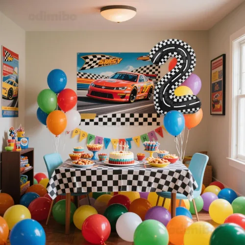 Vista 6 de Globo de aluminio gigante de 40 pulgadas con 2 globos de aluminio para decoración de segundo cumpleaños