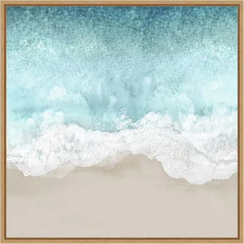 Vista 20 de Amanti Art Lienzo enmarcado para pared, 16 x 16 pulgadas, olas del océano II, por Maggie Olsen, lienzo enmarcado para pared, obras de arte de playa