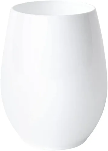 Vista 2 de Copas de vino de plástico sin tallo blancas de 12 onzas sin BPA, desechables y elegantes vasos para bebidas, para fiestas, bodas, recepciones, vasos