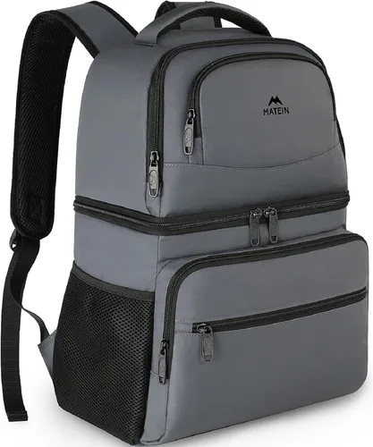 Vista 7 de MATEIN Mochila enfriadora, 26 latas, mochila térmica de almuerzo para hombres y mujeres, a prueba de fugas, de doble capa, mochila de almuerzo