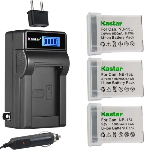 Vista 6 de Kastar NB-13L - Cargador de batería LCD de CA compatible con Canon PowerShot G9 X, PowerShot G9 X Mark II, PowerShot SX620 HS, PowerShot SX720 HS