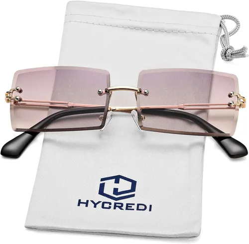 Vista 104 de Gafas de sol rectangulares para hombres/mujeres, gafas de sol pequeñas sin montura cuadrada