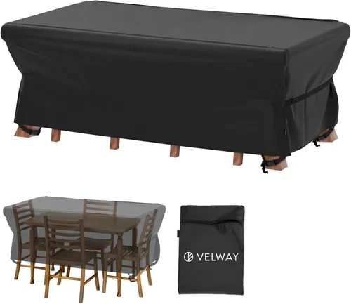 Vista 19 de Velway Funda para muebles de patio al aire libre, impermeable, rectangular, para mesa de patio, silla, sofá, 67 pulgadas de largo x 37 pulgadas