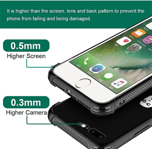 Vista 4 de Compatible con funda para iPhone 6 Plus/6s Plus,Bite Your Teeth Diseño de patrón asombroso, funda trasera dura de PC anti-arañazos y a prueba