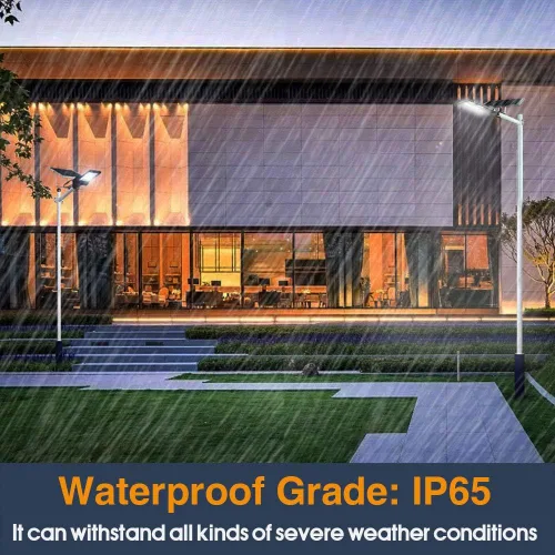 Vista 5 de 6000W Luz de calle LED solar para exteriores, luz de inundación de seguridad del atardecer al amanecer con control remoto, inalámbrica, impermeable
